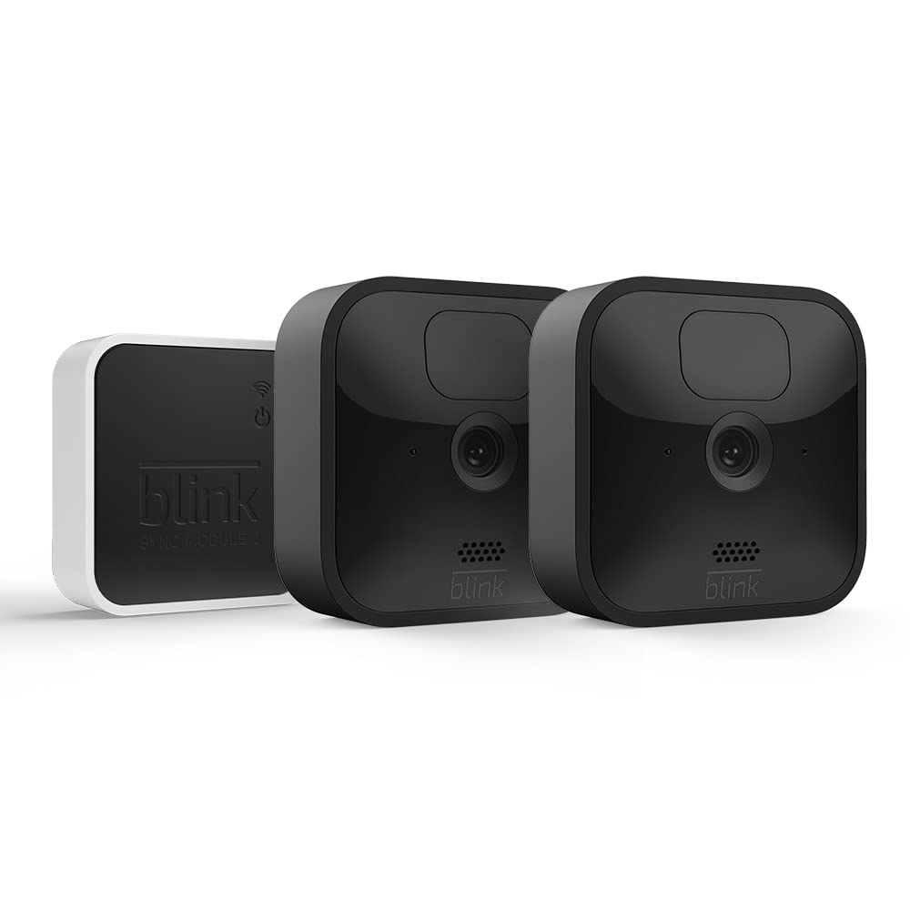 Blink Outdoor Wireless HD Smart Security Camera | 2-Camera System with Sync Module | 2-Year Battery Life | Black