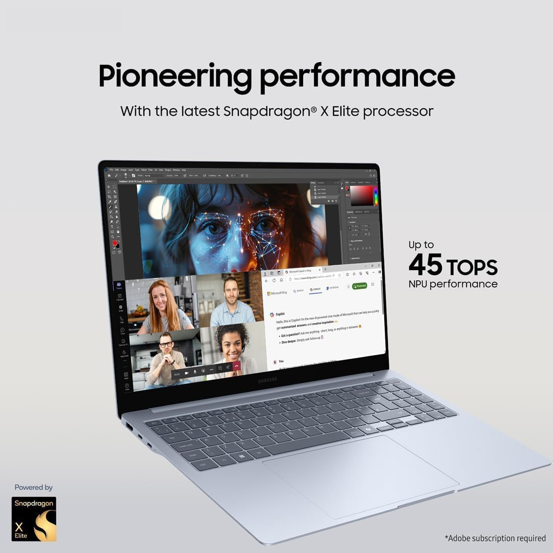 Samsung Galaxy Book4 Edge | 16" 3K AMOLED Touchscreen Laptop | Snapdragon X Elite | 1 TB SSD