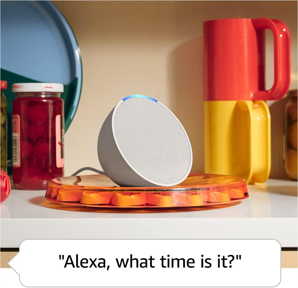 Amazon Echo Pop | Full sound compact Wi-Fi and Bluetooth smart speaker with Alexa | Glacier White