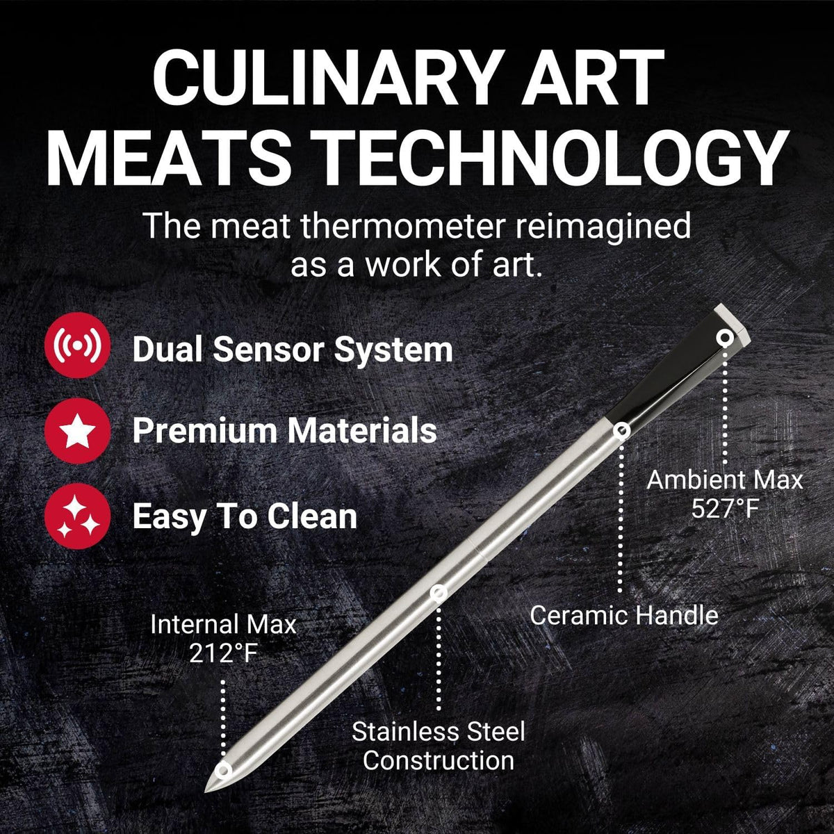 MEATER Plus | 50m Long Range Smart Wireless Meat Thermometer for The Oven Grill Kitchen BBQ Smoker Rotisserie
