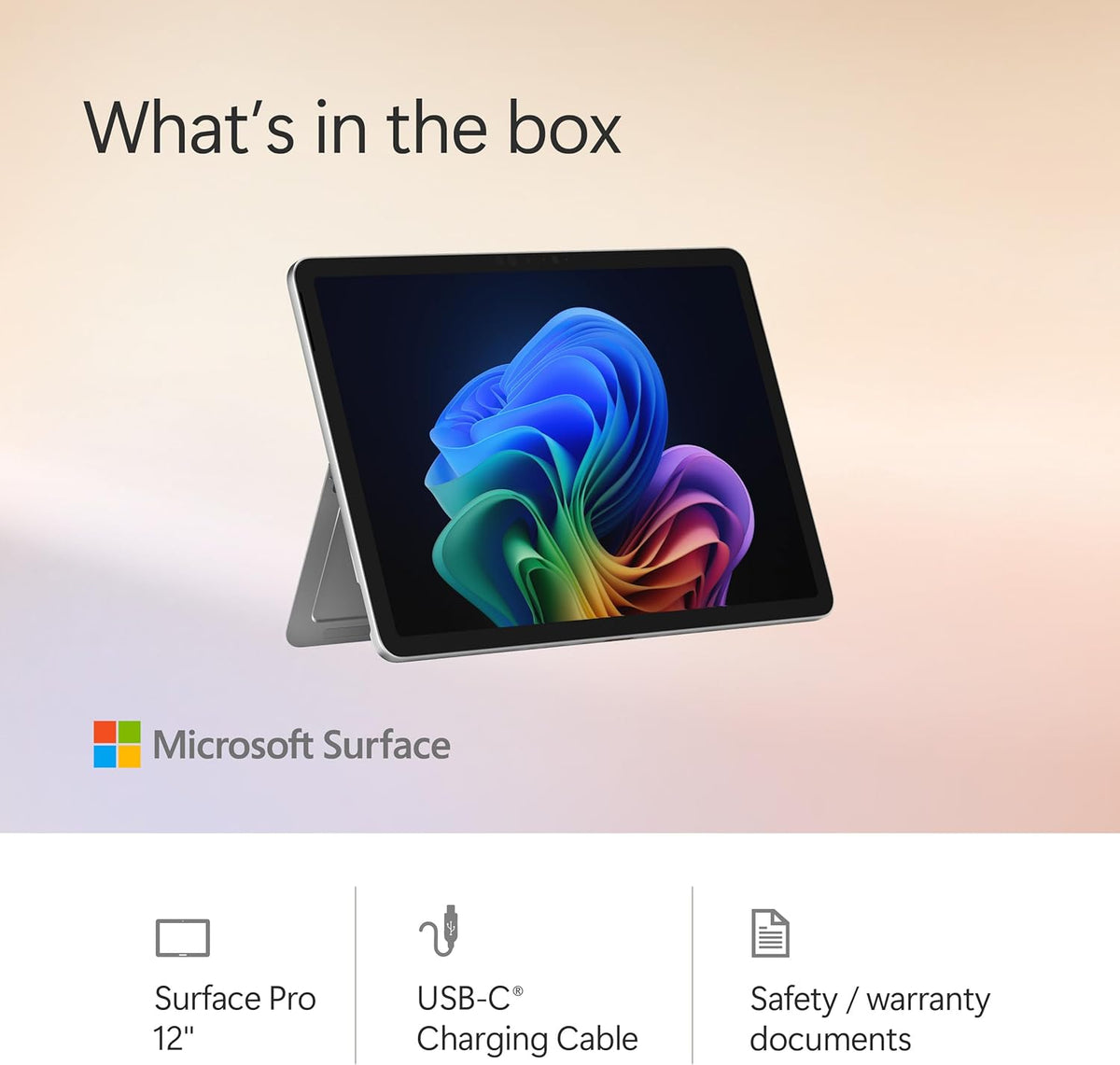 Microsoft Surface Pro | Copilot+ PC | 12” LCD Touchscreen | Snapdragon® X Plus | 16GB RAM | 256GB SSD | Platinum