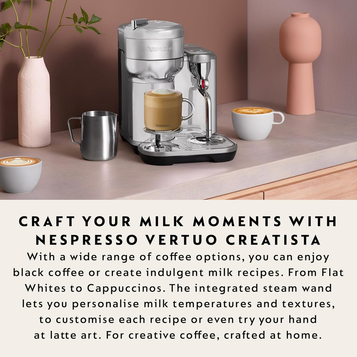 Nespresso Vertuo Creatista | Coffee Machine with Milk Frother | Sea Salt