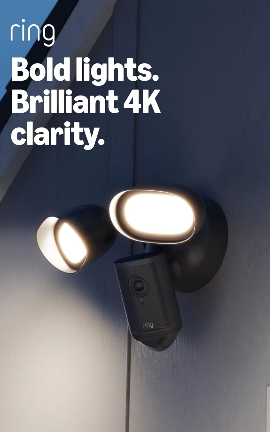Ring Floodlight Cam Pro (2nd Gen) | Retinal 4K Ultra HD | 2000 Lumen Floodlights | 10x Enhanced Zoom | 3D Motion Detection | Black