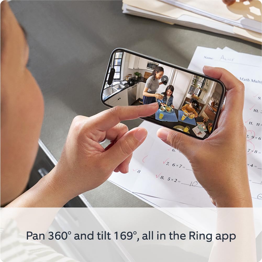 Ring Pan-Tilt Indoor Camera (2nd Gen) | 360° Pan & 169° Tilt | 1080p HD Plug-In Pet Camera | Privacy Cover | Black