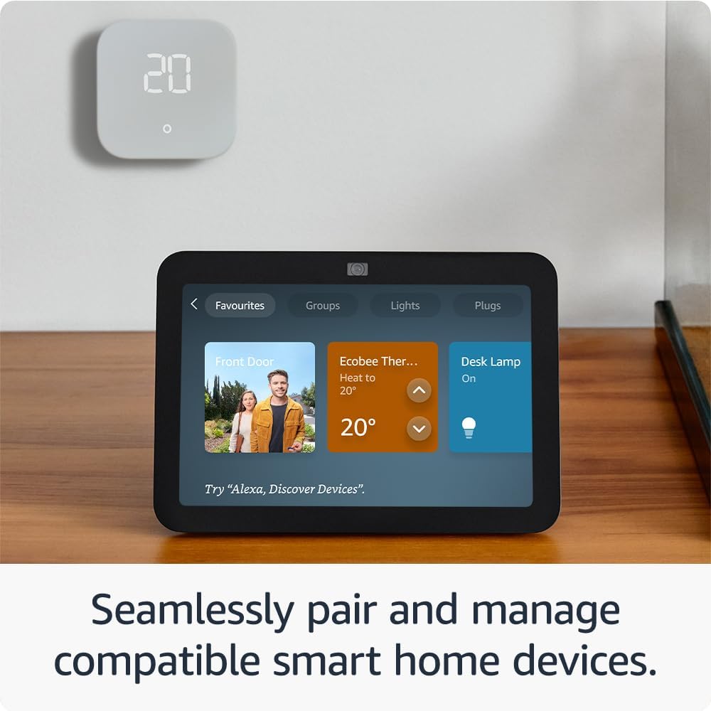 Amazon Echo Show 8 | 3rd Gen 2023 | HD Smart Screen with Spatial Audio, Smart Hub | Alexa | Charcoal