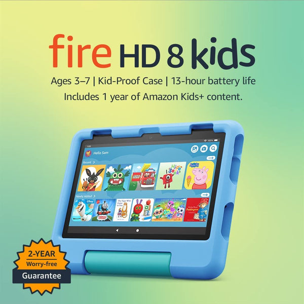 Amazon Fire HD 8 Kids Tablet | 8-inch HD display | Ages 3-7 | Kid-Proof Case | 32 GB | 2022 12th Gen | Blue