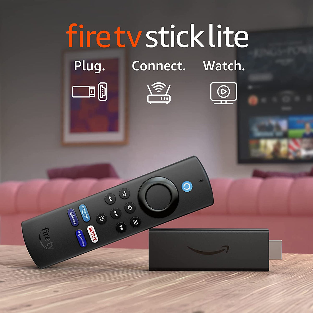 Fire TV Stick Lite with Alexa Voice Remote Lite (no TV controls) | HD streaming device | 2020