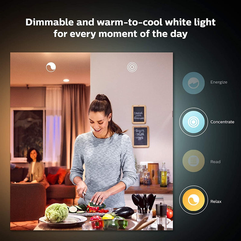 4x Philips Hue E27 Edison Screw White Ambiance Smart Light Bulb | 60W 800 Lumen | With Bluetooth