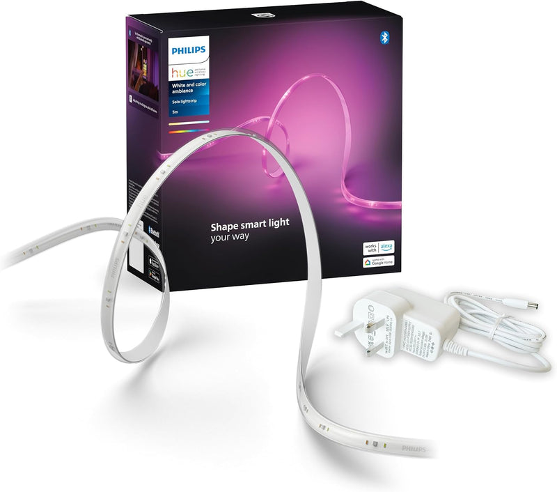 Philips Hue Solo Lightstrip | 5-Meter Smart LED | White & Colour Ambiance | Plug Type G