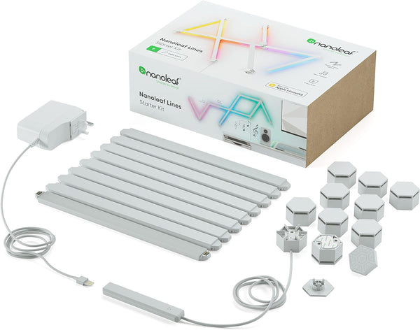 Nanoleaf Lines 60 Degrees Starter Kit, 9 Smart Light Bars LED RGBW Room Decor