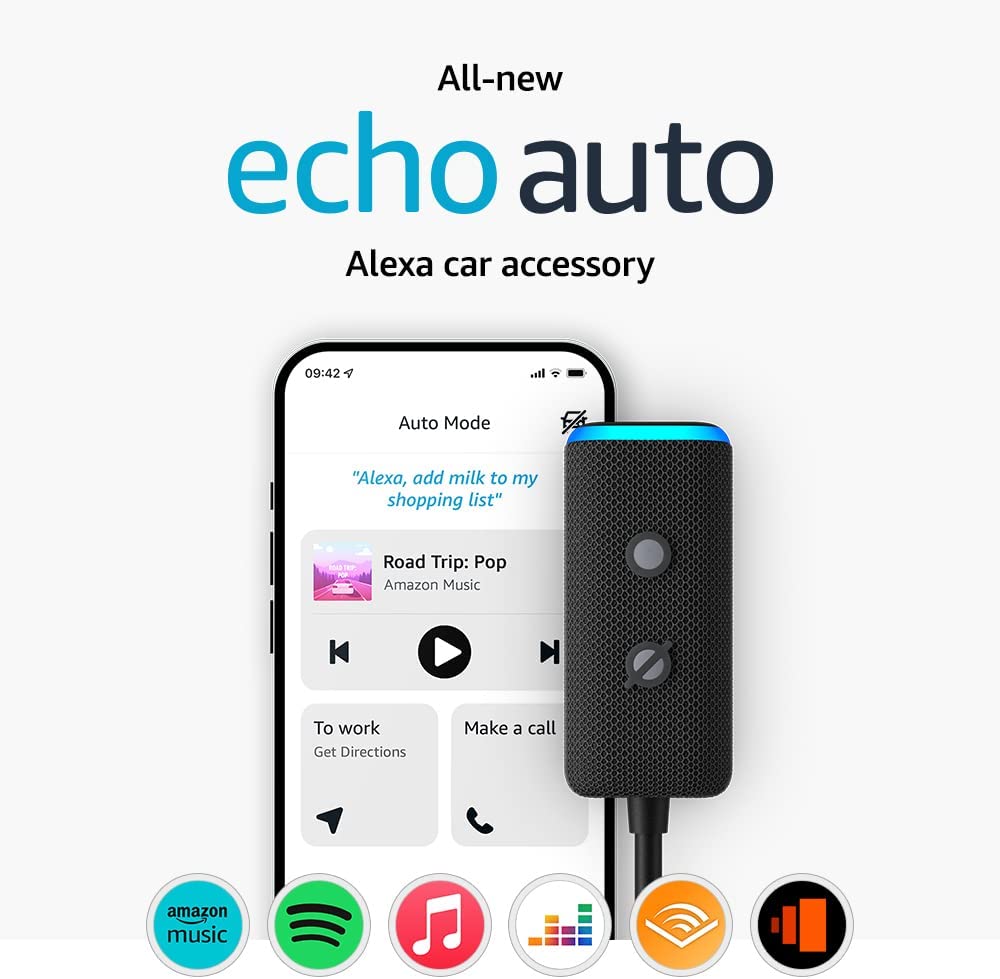 Amazon Echo Auto (2nd generation) | Add Alexa voice assistant to your car
