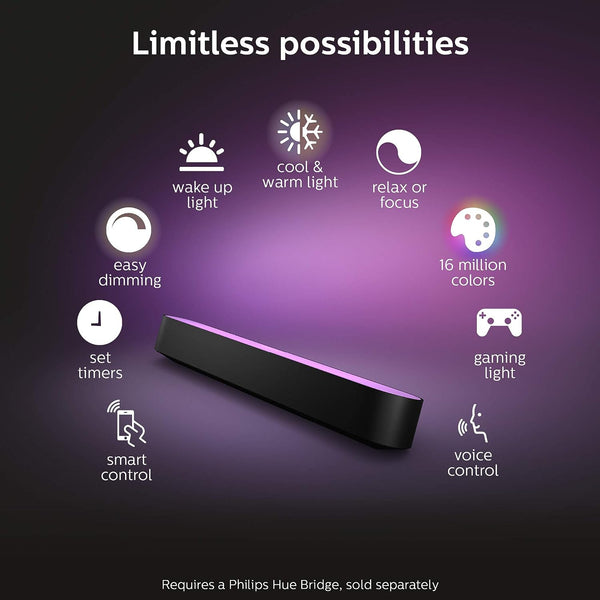 Philips Hue Play Wall Entertainment Light Extension Smart Home Lighting- Black