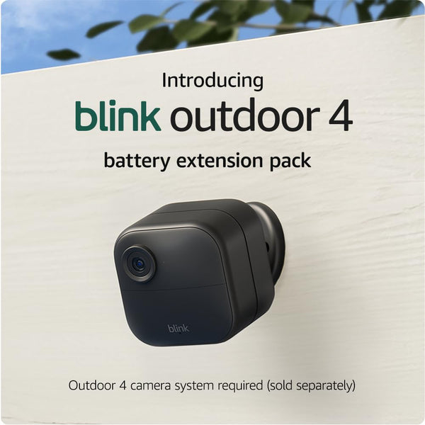 Blink Outdoor 4 Battery Extension Pack | Four-Year Battery Life | Wireless Security Camera Accessory | Black