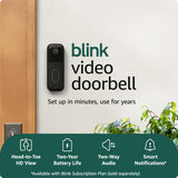Blink Video Doorbell System (2nd Gen) | Head-to-Toe 1440p HD View | Two-Year Battery Life | Sync Module Core Included | Black