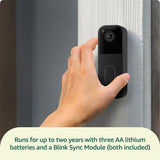 Blink Video Doorbell System (2nd Gen) | Head-to-Toe 1440p HD View | Two-Year Battery Life | Sync Module Core Included | Black