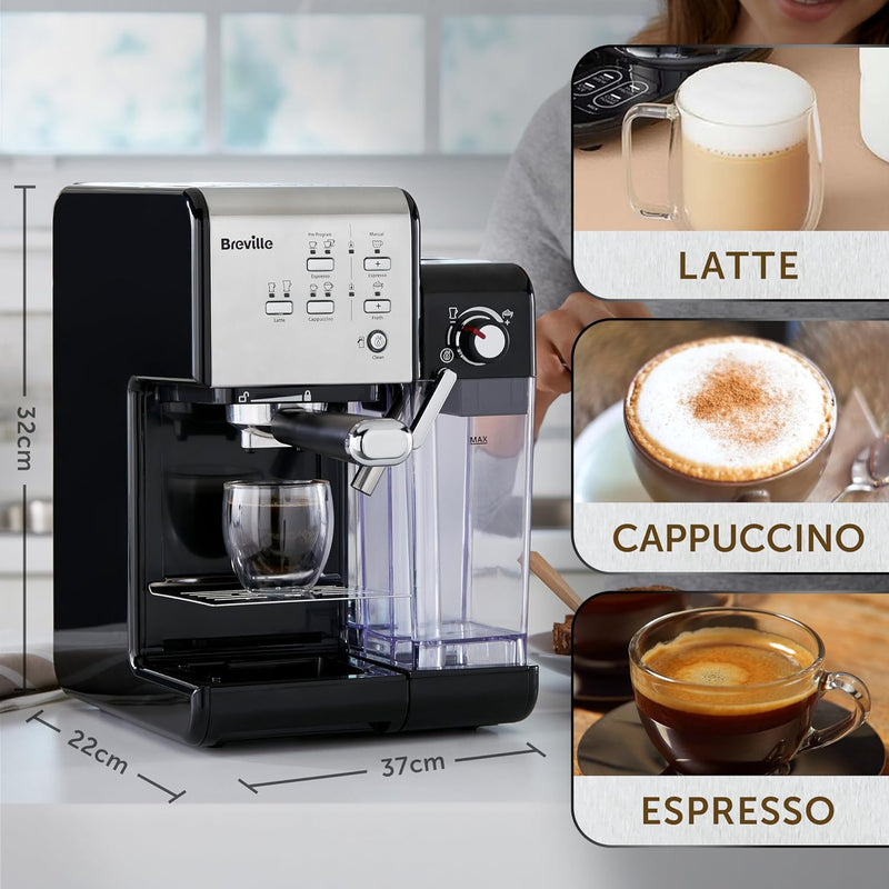 Breville One-Touch CoffeeHouse | Espresso & Cappuccino Machine | Black
