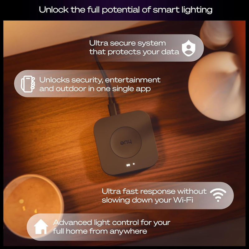 Philips Hue Bridge Pro | Smart Light Hub | Ultra-Fast Processing | Supports 150+ Lights | Advanced Encryption | Black