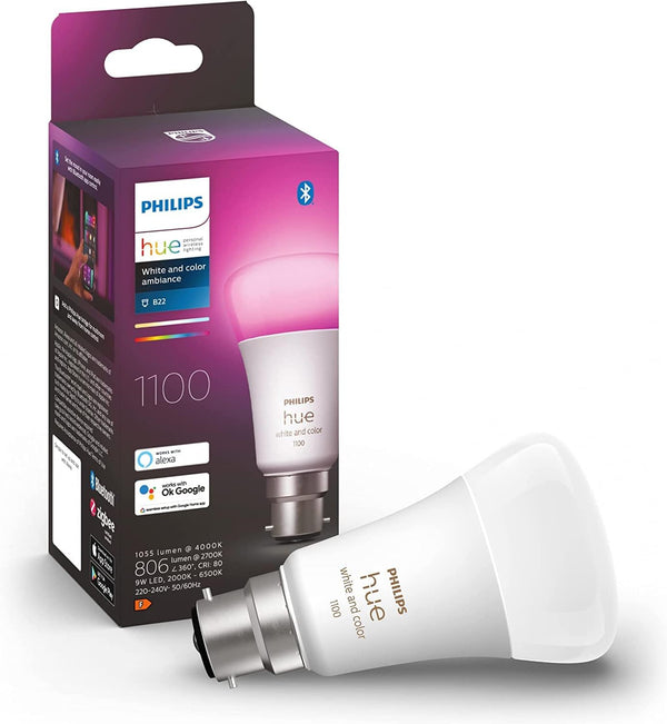 Philips Hue B22 BC White & Colour Ambiance Smart Light Bulb 1100 Lumen