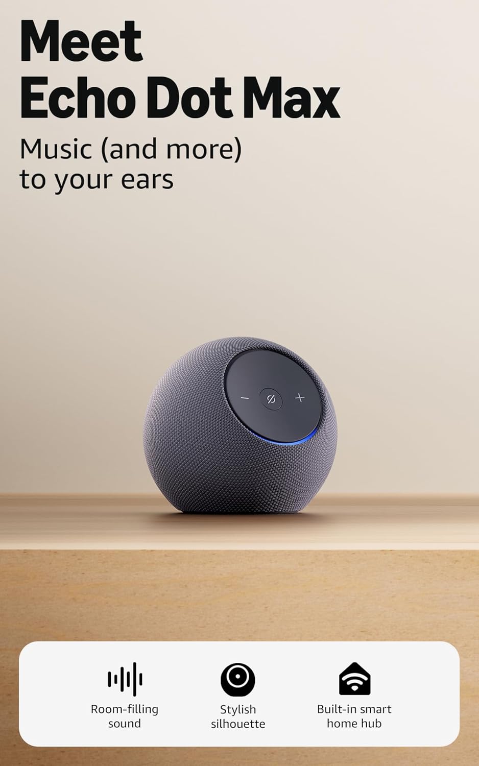 Amazon Echo Dot Max | Smart Speaker with Room-Filling Sound | Built-in Smart Home Hub | Graphite
