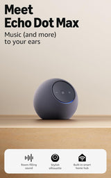 Amazon Echo Dot Max | Smart Speaker with Room-Filling Sound | Built-in Smart Home Hub | Graphite