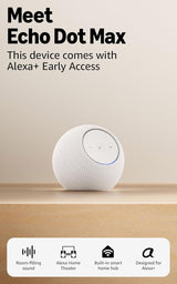 Amazon Echo Dot Max | Smart Speaker with Room-Filling Sound | Built-in Smart Home Hub | Glacier White