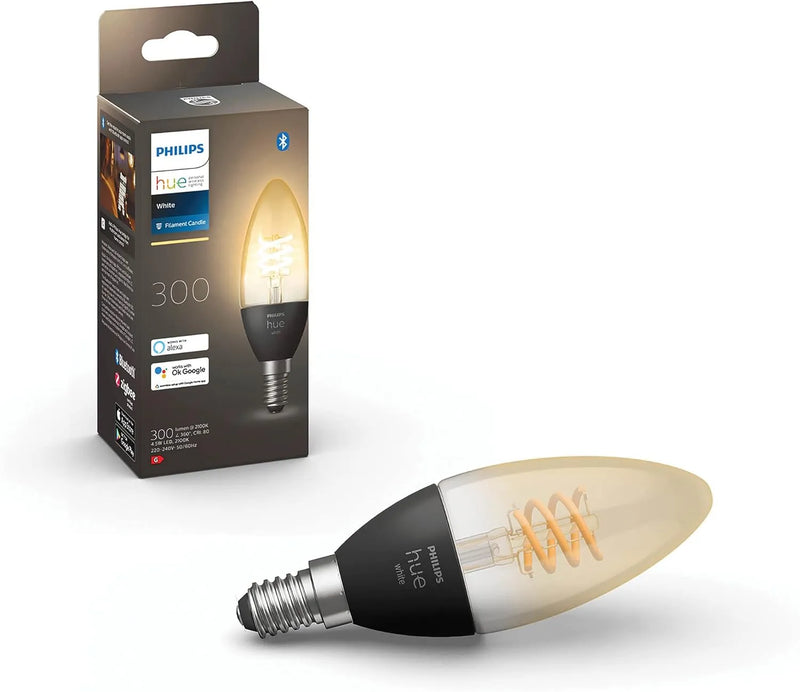 Philips Hue E14 White Filament Single Smart LED Bulb SES