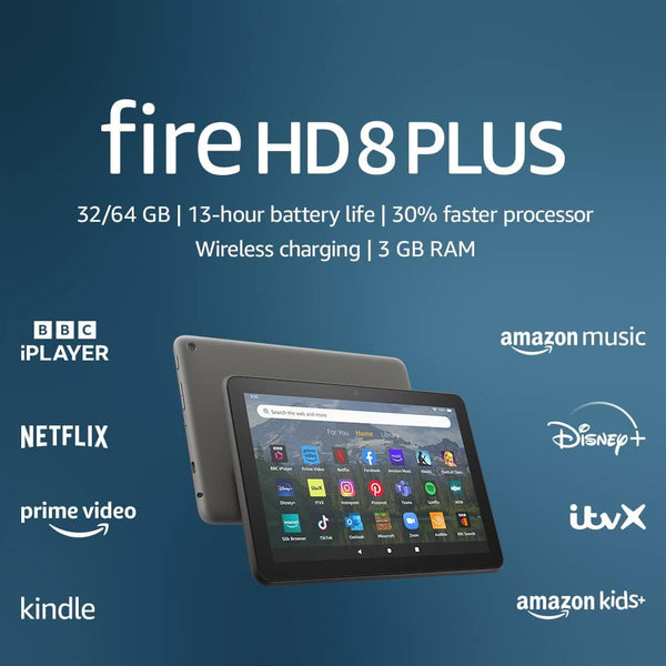Amazon Fire HD 8 Plus tablet | 8-inch HD display | 64 GB | 30% faster processor | 3 GB RAM