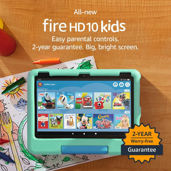 Amazon Fire HD 10 Kids Tablet | ages 3-7, 10.1" Screen | 13th Gen 2023 | 32 GB | Green