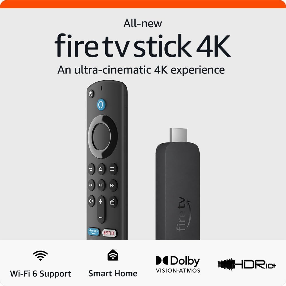 Amazon Fire TV Stick with 4K Ultra HD Streaming with Alexa Remote