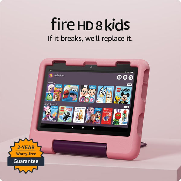 Amazon Fire HD 8 Kids Tablet (2024) Disney Princess KidProof Case 8"