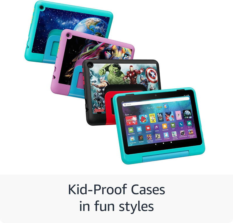 Amazon Fire HD 8 Kids Pro Tablet (2024) | 8" HD | Kid-Friendly Case | Hello Teal | Parental Controls