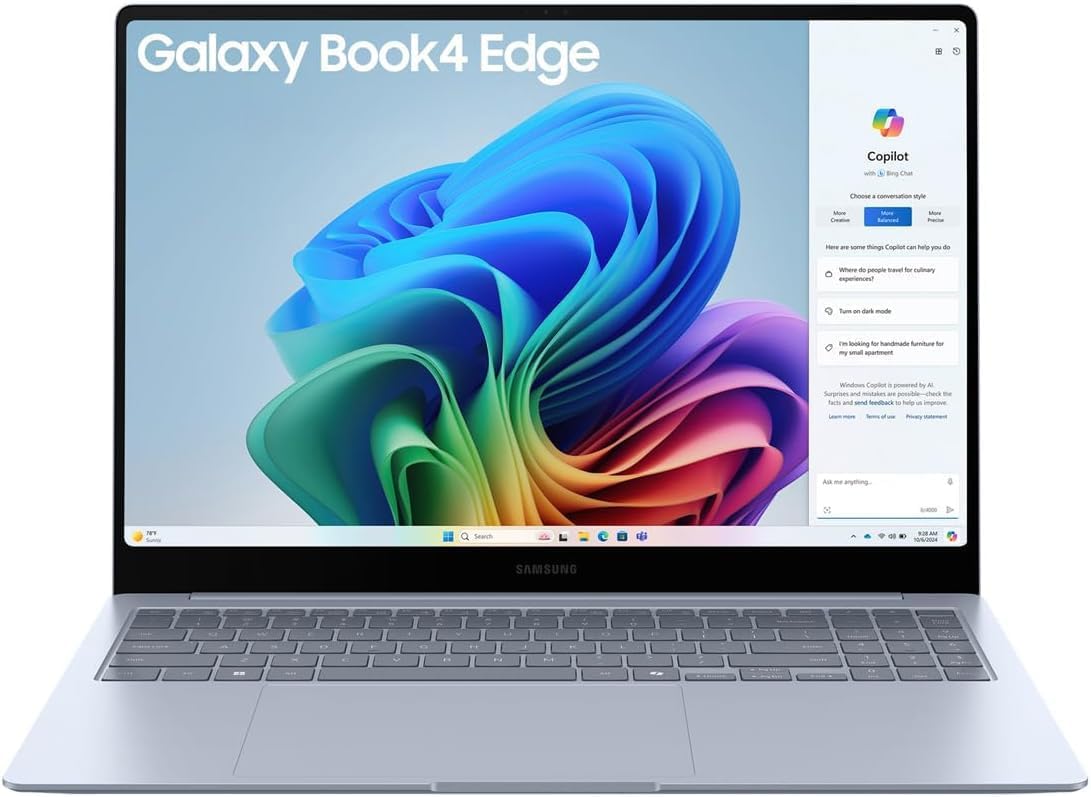 Samsung Galaxy Book4 Edge | 16" 3K AMOLED Touchscreen Laptop | Snapdragon X Elite | 1 TB SSD