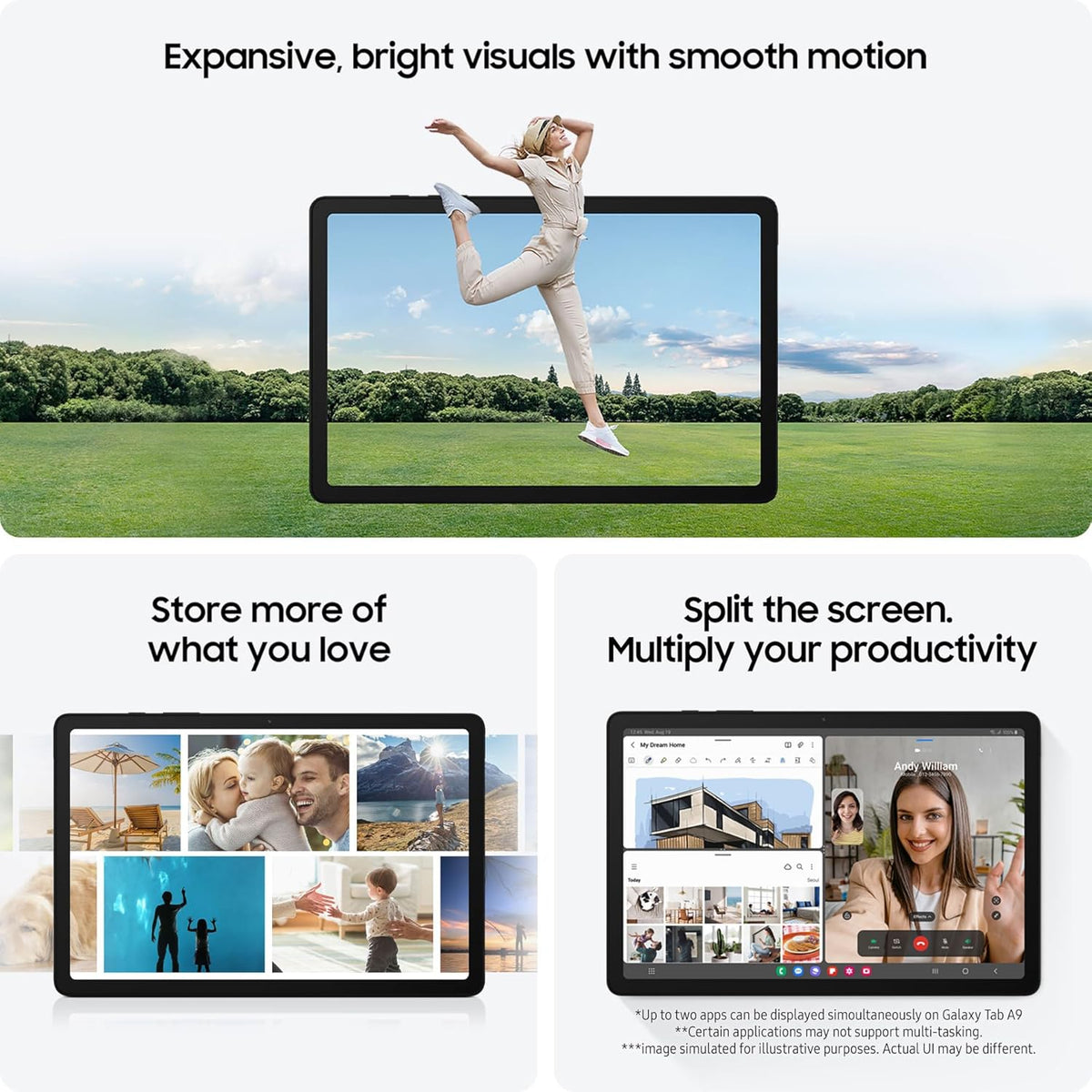 Samsung Galaxy Tab A9 Android Tablet | 8.7" Display | 64GB Storage | Rich Sound | Navy