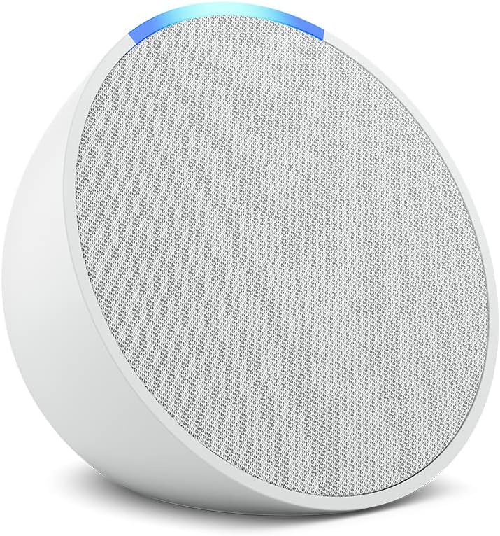 Amazon Echo Pop | Full sound compact Wi-Fi and Bluetooth smart speaker with Alexa | Glacier White