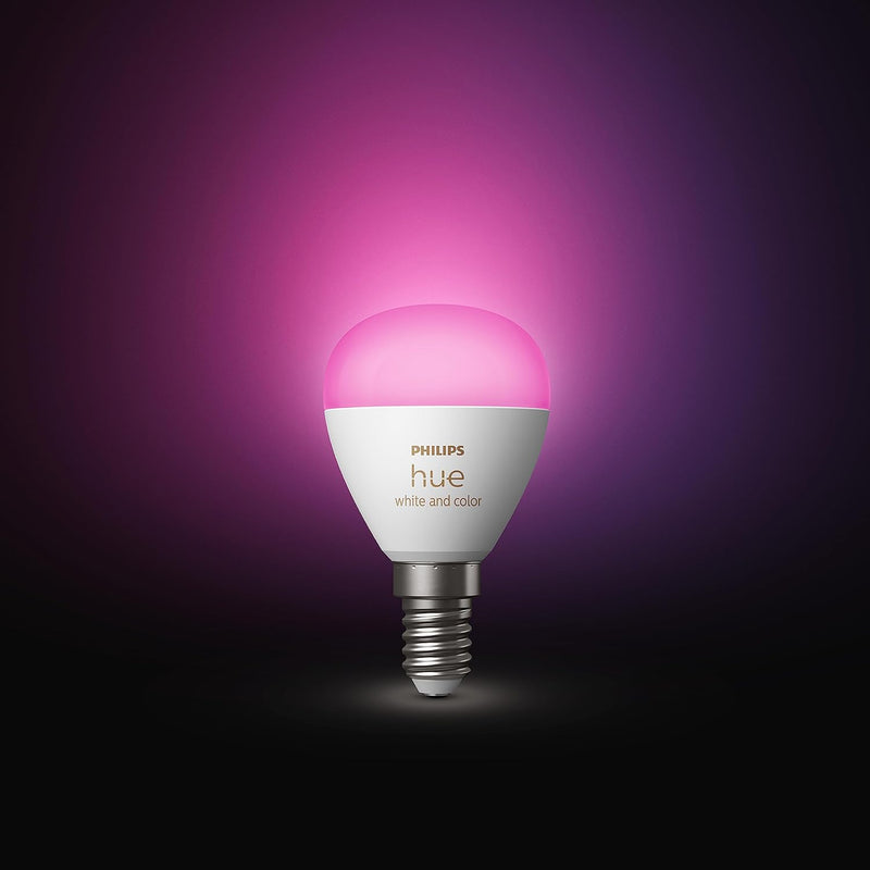 Philips Hue Luster Smart LED Light Bulb | E14 Edison Screw SES | White and Colour Ambiance