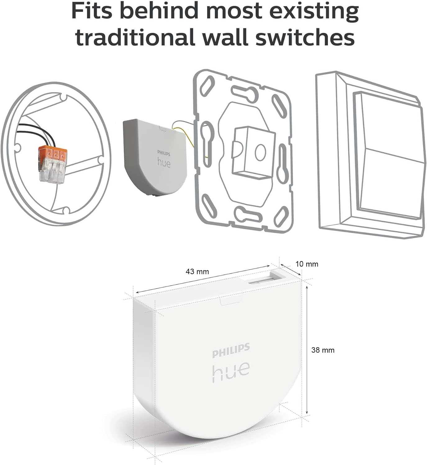 Philips Hue Wall Switch Module | Single Pack | Smart Accessory for Ind ...