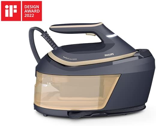 Philips PerfectCare Serie 6000 Steam Generator, 2400 W, 600g Steam Flow, 8 Bar Pressure, No Burns with OptimalTEMP Technology, 1.8L Tank, Black (PSG6066/26)