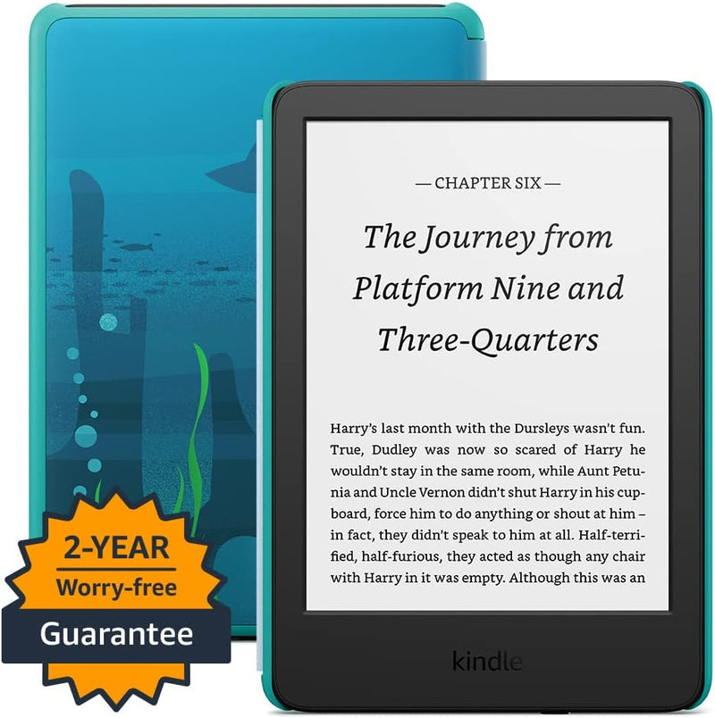 Amazon Kindle Kids (2022 release) | Tablet with Cover | 16GB | Aged 7+ | Ocean Explorer