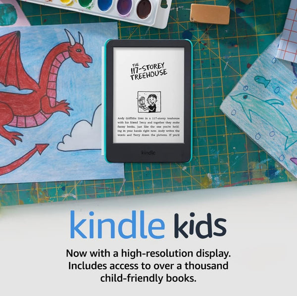 Amazon Kindle Kids (2022 release) | Tablet with Cover | 16GB | Aged 7+ | Ocean Explorer