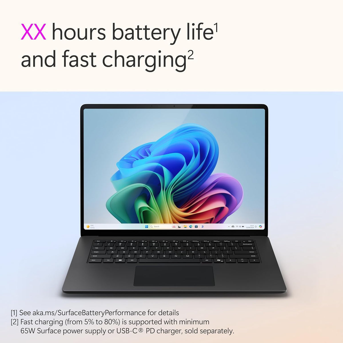 Microsoft Surface Laptop | Copilot+ PC | 15” Touchscreen | Snapdragon® X Elite (12 Core) | 16GB RAM | 1TB SSD | Black