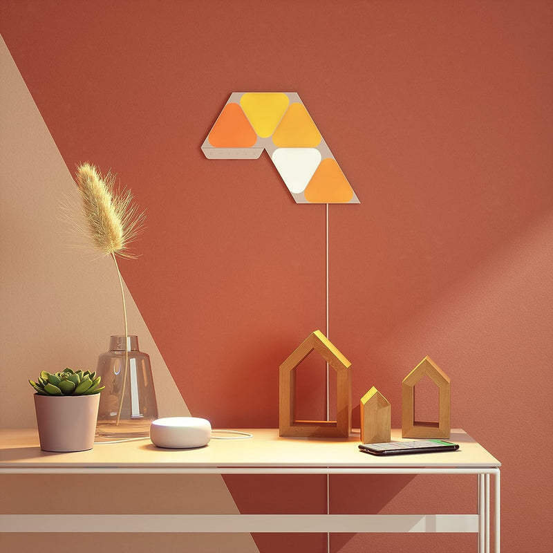 Nanoleaf Shapes Mini Triangle Starter Kit | 5 Smart Light Panels LED