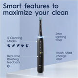Oral-B iO5 Electric Toothbrush | For Adults, 1 Toothbrush Head & Travel Case, 5 Modes With Teeth Whitening | UK 2 Pin Plug | Black