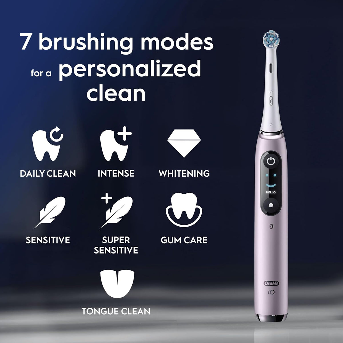 Oral-B iO9 Electric Toothbrush | App-Connected | AI Position Detection | 7 Modes | Charging Travel Case | Rose Quartz