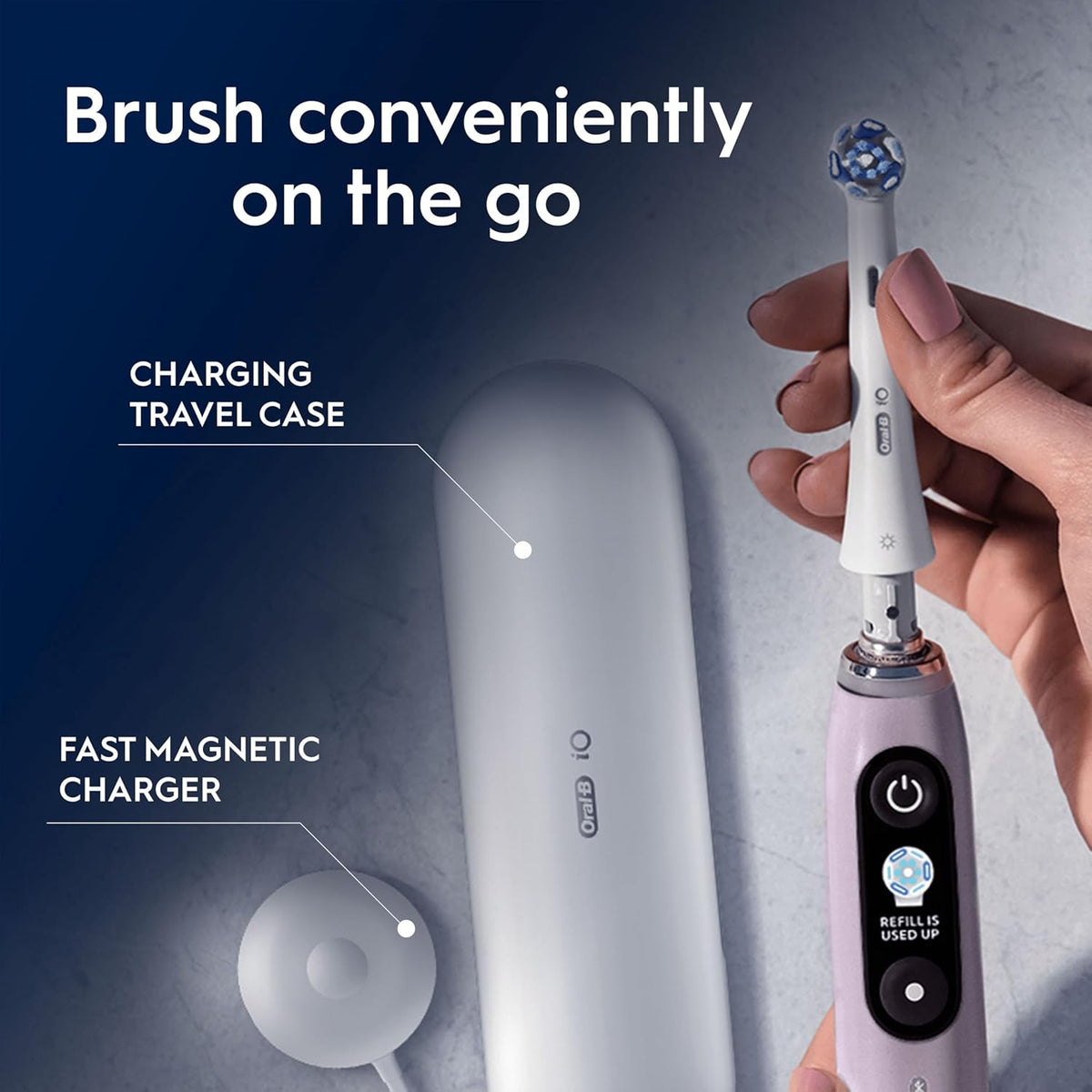 Oral-B iO9 Electric Toothbrush | App-Connected | AI Position Detection | 7 Modes | Charging Travel Case | Rose Quartz