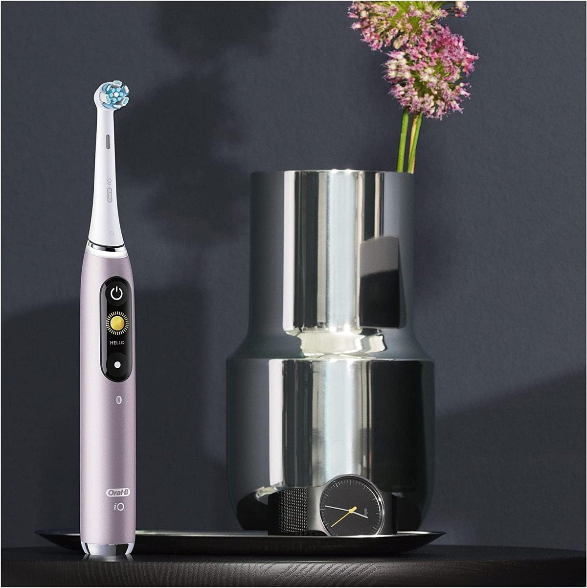 Oral-B iO9 Electric Toothbrush | App-Connected | AI Position Detection | 7 Modes | Charging Travel Case | Rose Quartz
