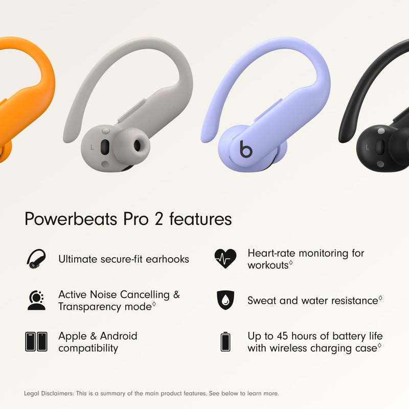 Beats Powerbeats Pro 2 Wireless Earbuds | ANC | Heart-Rate | 45hr Battery | Apple/Android | Hyper Purple