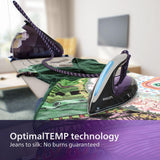 Philips PerfectCare Elite Steam Generator Iron | OptimalTEMP Technology | 7.5 Bar Pressure | 500g Steam Boost | 1.8L Tank | Black/Purple