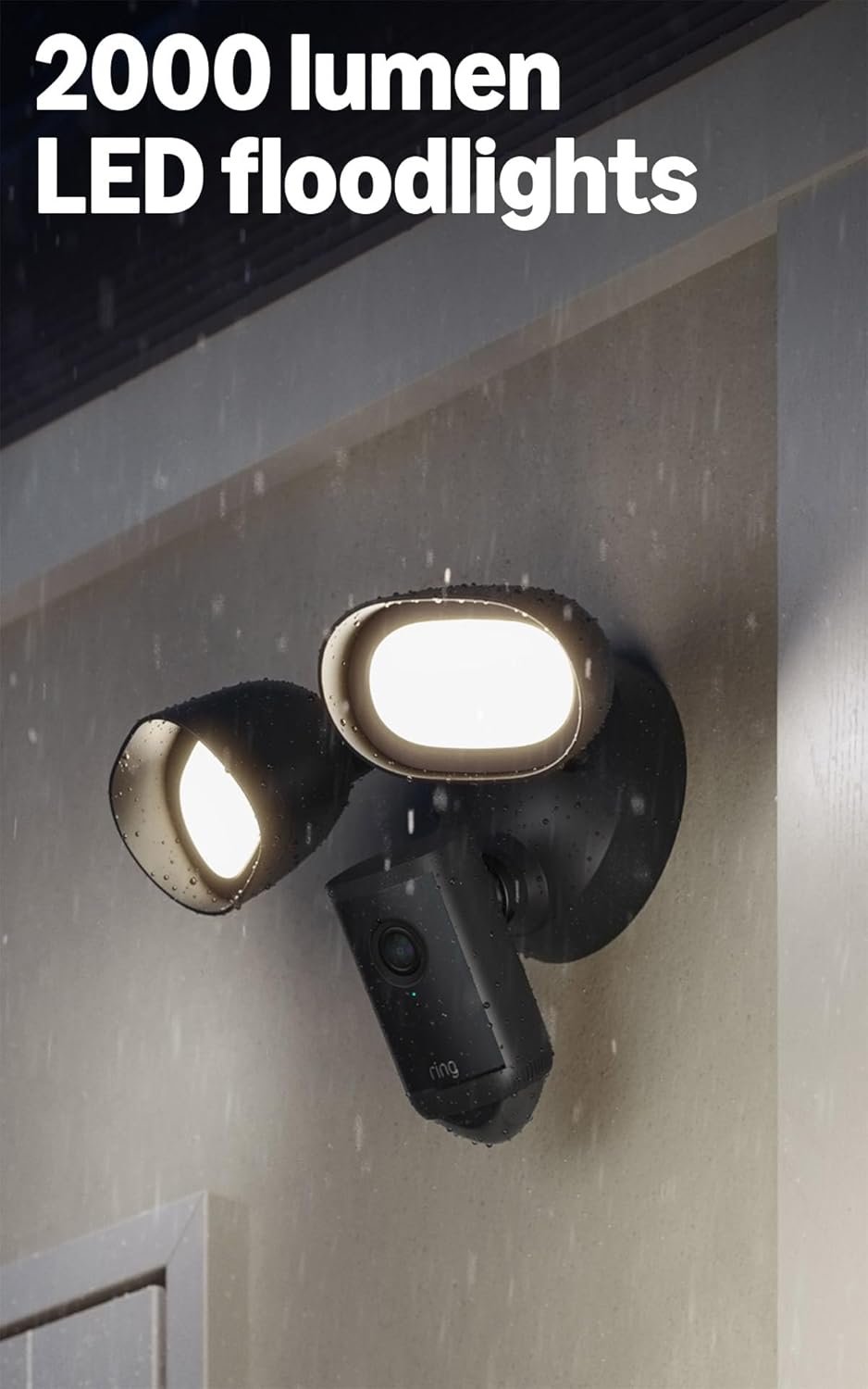 Ring Floodlight Cam Pro (2nd Gen) | Retinal 4K Ultra HD | 2000 Lumen Floodlights | 10x Enhanced Zoom | 3D Motion Detection | Black