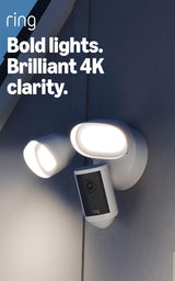 Ring Floodlight Cam Pro (2nd Gen) | Retinal 4K Ultra HD Outdoor Security Camera | 2000 Lumen Floodlights | 10x Enhanced Zoom | 3D Motion Detection | White