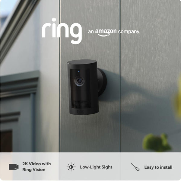 Ring Outdoor Camera Plus (Battery) – 2K Video | Wireless Security | Black | 2025
